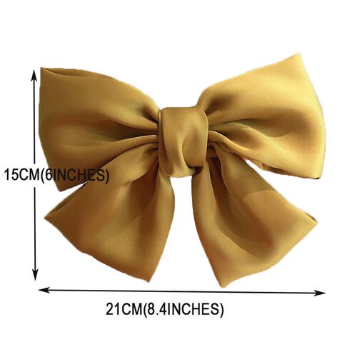 Large Silk Bows Elastic Hair Bands Ties big Solid Rubber Ban