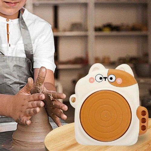 Kids Pottery Wheel Kit Electric Clay Wheel Cartoon Pottery