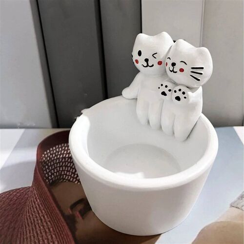 Kitten Candle Holder Cute Cat Candlestick Creative Aromather