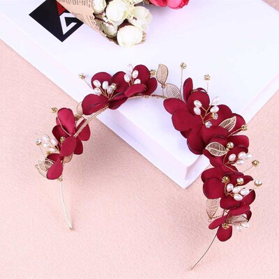 Brides Wedding Headdress Flower Red Dress Headdress Beautif