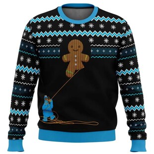 Gingerbread Cookie Monster Ugly Christmas Sweater Men Women