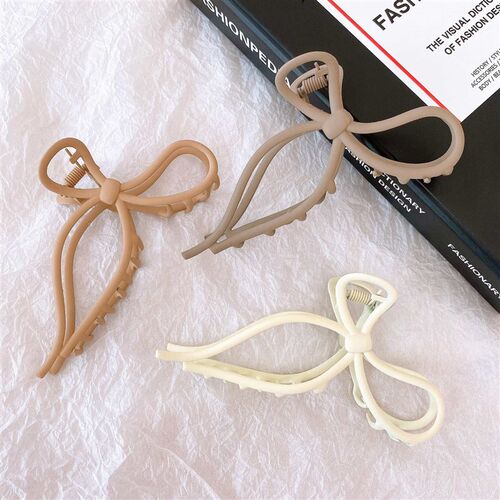 White Deer Bow Grab Clip Frosted Metal Temperament Back Head