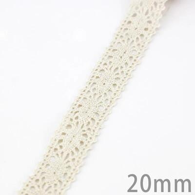 (5Meter/roll) White Beige Cotton Embroidered Lace Net Ribbon