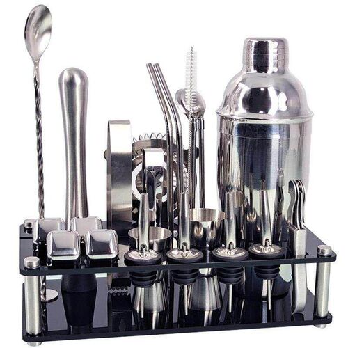 23-piece stainless steel shaker cocktail set Ice Grain rack