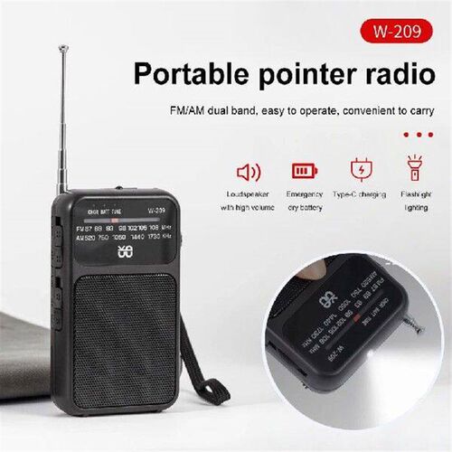 Portable AM FM Radio Built-in Speaker 2 Band Stereo Radio
