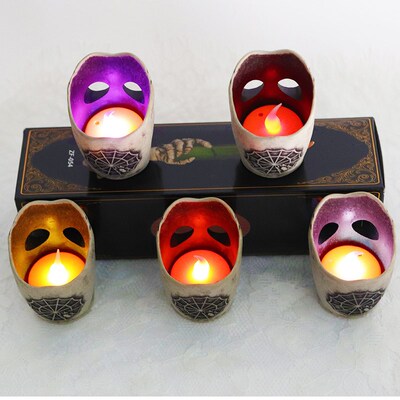 Halloween ghost head candle lights horror decorative props