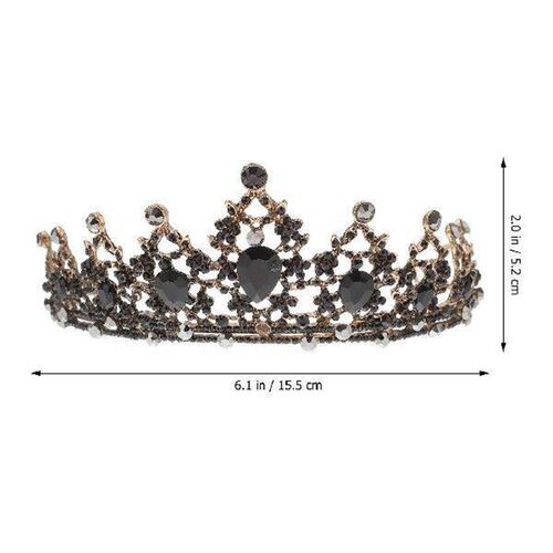 Baroque Retro Black Crown Head Accessories Bridal Headdress