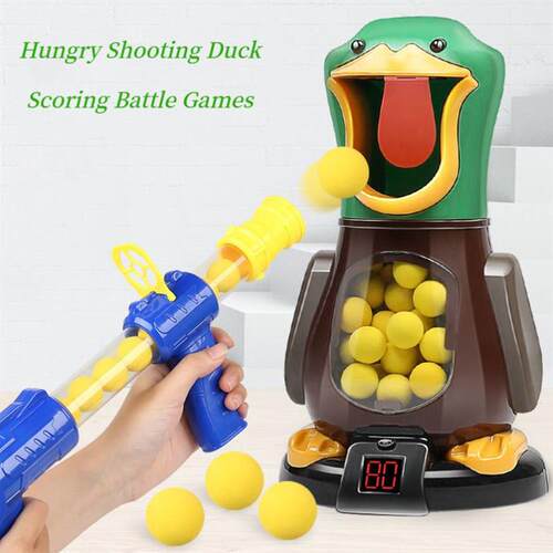 Hungry Shooting Duck Toys Air-powered Gun Soft Bullet Ball W