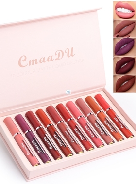 10 boxed lip gloss non-stick cup waterproof matte matte