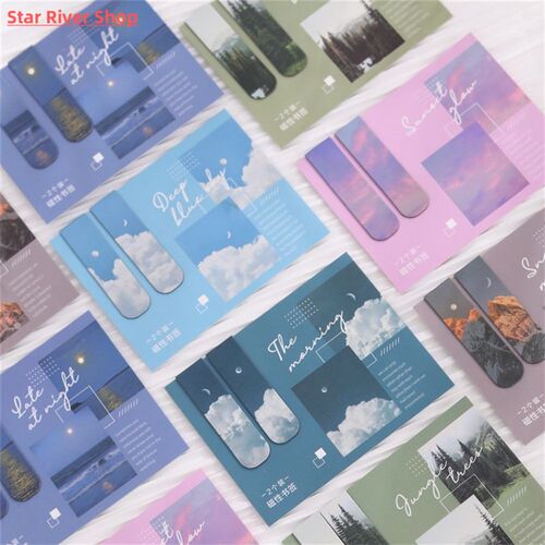 2 PCs Nature Scenery Magnet Bookmark Magnetic Reading Book M
