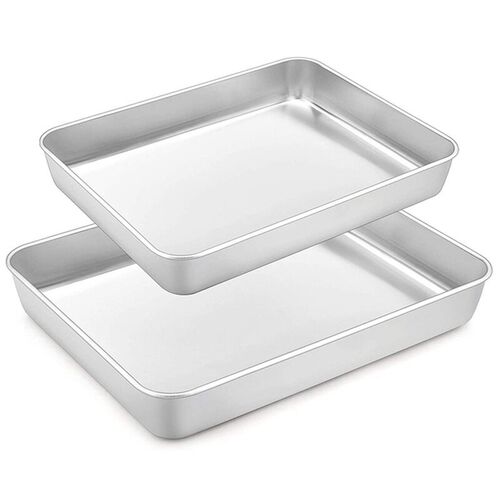 Hot Lasagna Pan Set of 2 Rectangular Cake Pan Deep Baking