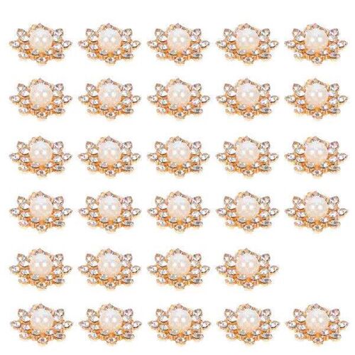 30 Pcs Snowflake Drill Buckle Clothes Buttons DIY Clothing