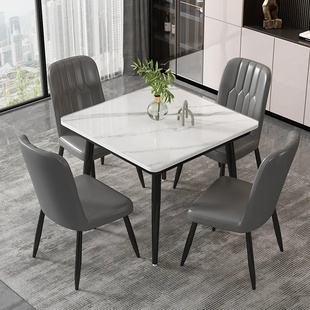 钢化玻璃餐桌椅正方形饭桌2人家用吃饭小户型奶茶店休闲洽谈