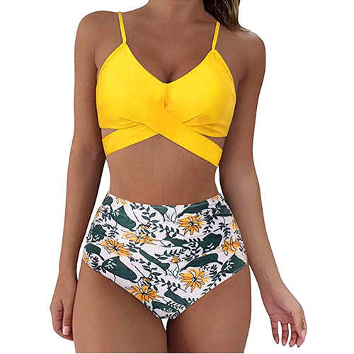 plus size swimming suit bikini swimsuit women high waist遇见