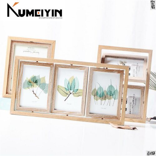 nordic vintage wooden photo frame placed on a 6 7 rotating