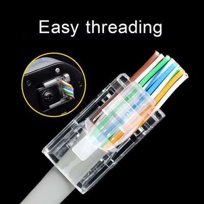 100pcs CAT5E Plug RJ45 Connector Network Cable 8P8C Modular