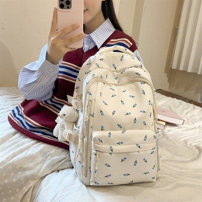 Childrens Floral School Bag Junior High School Girls Elemen