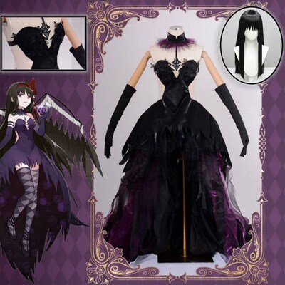Akemi Homura Cosplay Devil Akemi Homura Women Purple Dress