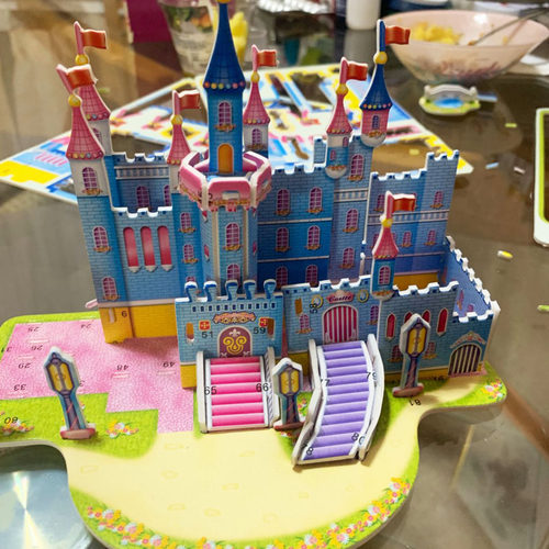 Diy Attractive Cartoon Castle Garden House 3D Puzzle Jigsaw