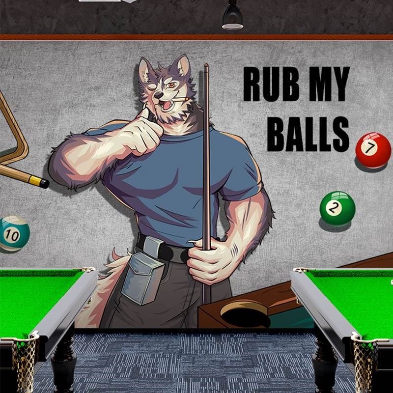 健身房桌球背景墙壁纸台清吧娱乐休闲立体大型壁画球厅撞球馆墙布