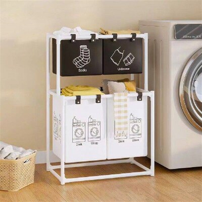Laundry Sorter Basket Laundry Storage Hamper 2/3 Layer