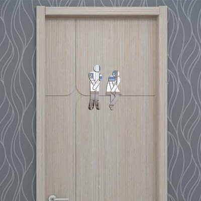 Home Bedroom Mirror Sticker Toilet Room Sign Decorative Bat