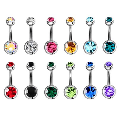 5/10/15/20pcs/lot Crystal Piercing Navel Surgical Steel Rhin