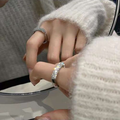 Galaxy Surround Full Diamond Ring Womens Personalized Light