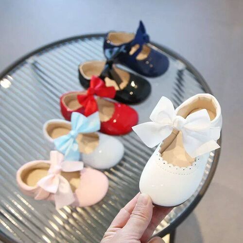 2024 Spring Autumn Little Toddler Girl Leather Dress Shoes K