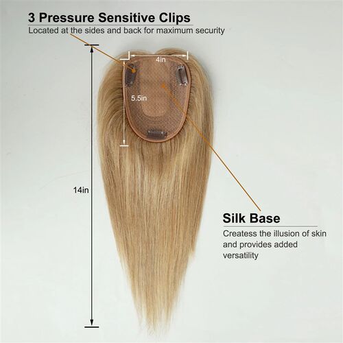 Human Hair Toppers with Bangs Blonde Real Remy Hair Topper S