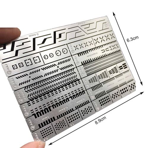 4 In 1 Chip-shaped Scoring Auxiliary Ruler Tool Drill Scribe