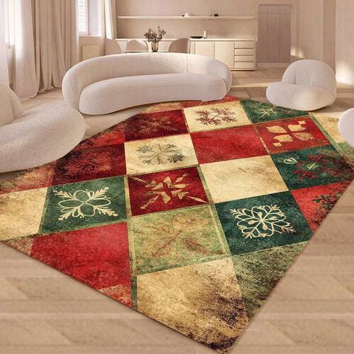 hristmas Red Rug Kitchen Carpet Living Room Rug Floor Mat Re