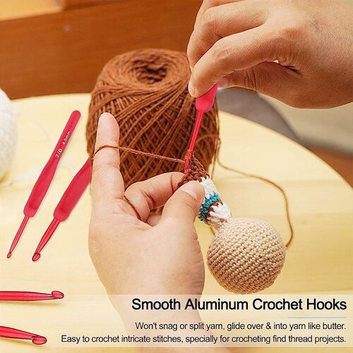 Silicone Crochet Hooks Needle Handle Frosted Aluminum