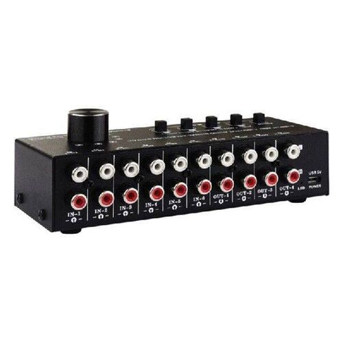 Sound Switcher Splitters 6 in 4 Out Stereo Sound Channel