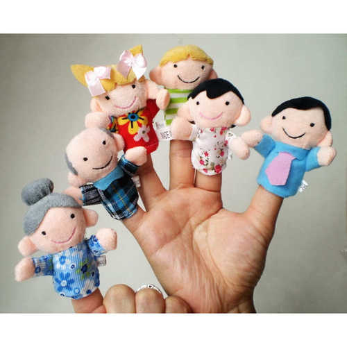 Cute cartoon family finger puppet a set of 6 childrens hand
