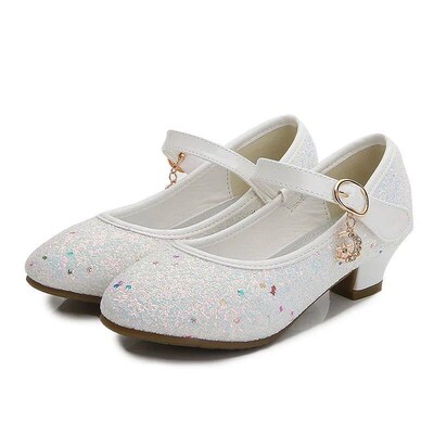 Girls Purple High Heels For Kids Princess RED Leather Shoe F
