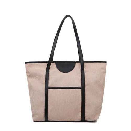 Customizable Light Wool Tote Bag Embroidered Name One-should