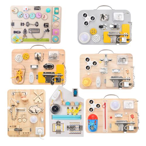 Montessori Busy Board for Toddlers Wooden Sensory Toys Toddl