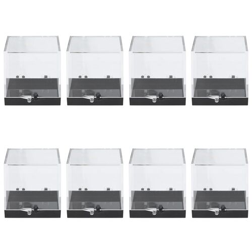 8 Pcs Plastic Mineral Specimen Storage Cases Square Sample D