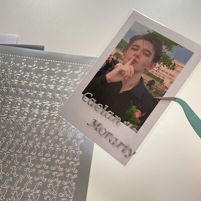 2 Sheets Number Letters Alphabet Plaid Decorative Stickers f