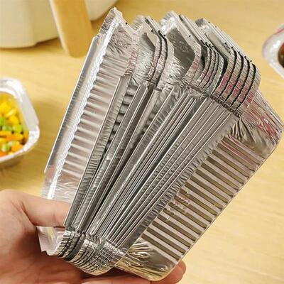 10Pcs 6/7/8 Inch Food Tin Foil Tray Non-stick Reusable Alumi