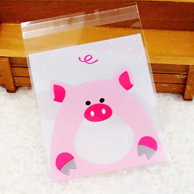 50Pcs/Pack Transparent Plastic Bag Candy Cookie Gift Bag Cle