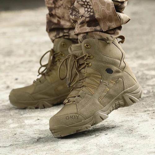 Men Military Boots Men Outdoor Cow Suede Ankle Boots Tactica
