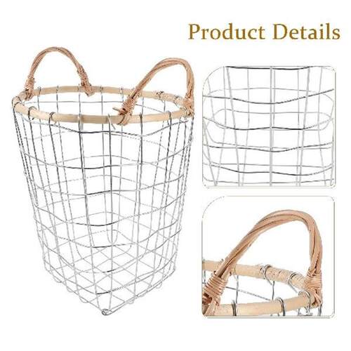 Iron Wire Woven Storage Basket Retro Baskets For Decorative