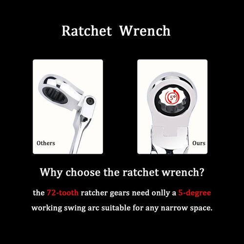 Ratchet Wrench of Keys Spanner Set Hand Tool 72-Tooth Ratche