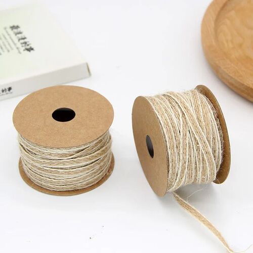 10M/Roll Jute Burlap Rolls Hessian Ribbon With Lace Vintage