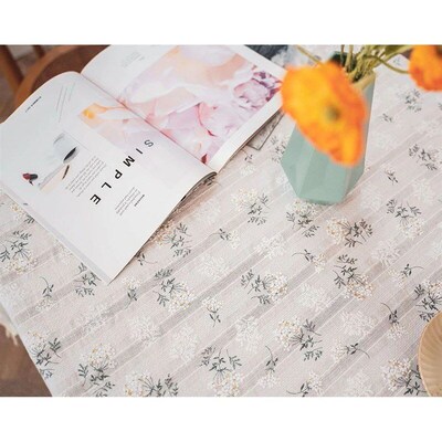 Korean Style Small Daisy Cotton Floral Tablecloth,Tea Table