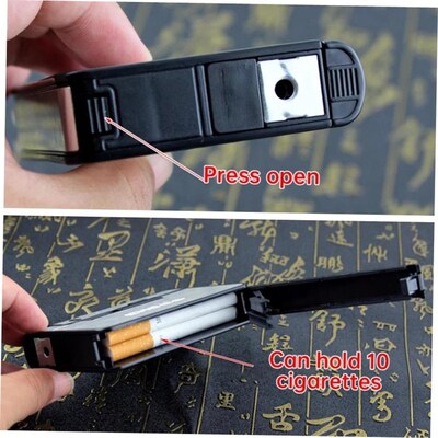 Portable Automatic Cigarette Case Boxes Not Lighter Men Gif1