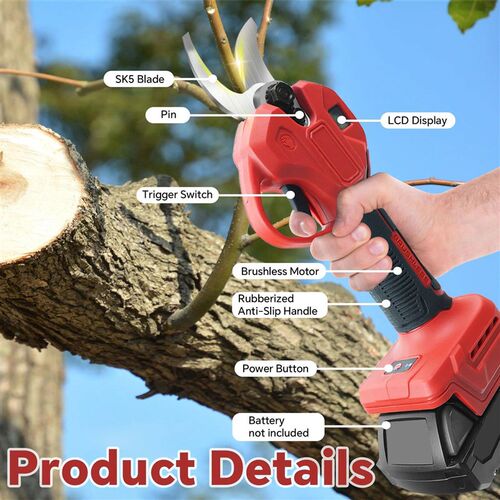 30mm Brushless Electric Pruning Shears 600W 18000RPM Garden