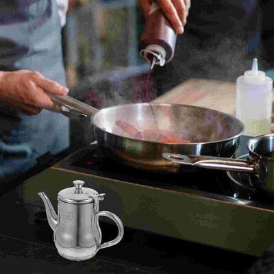 Stainless Steel Oil Filter Pot Soy Sauce Container Kitchen